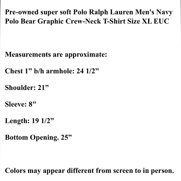 Polo Ralph Lauren Men's Navy Polo Bear Graphic Crew-Neck T-Shirt Size XL - Picture 16 of 16